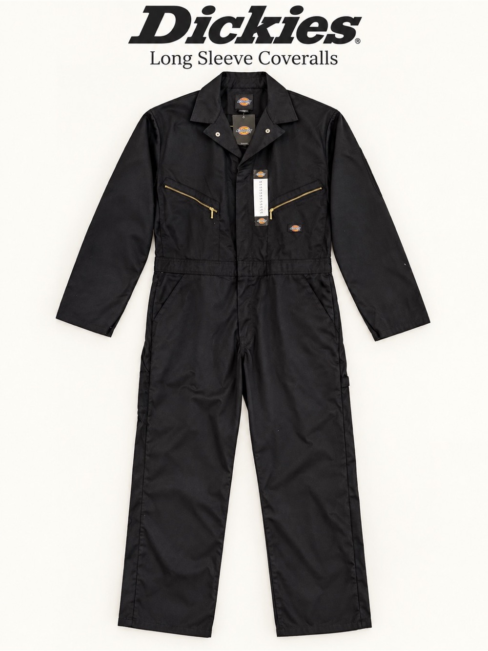 NWT Dickies Men's Deluxe Blended Long Sleeve Coveralls Black Large Regular LR